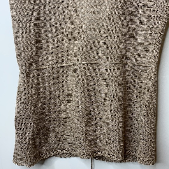 Cutter & Buck || Short Sleeve Sheer Loose Knit 3 Button Ribbon Belt Cardigan M - Picture 16 of 17